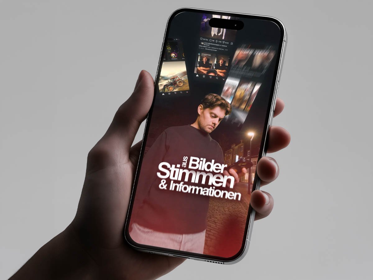 Smartphone in der Hand mit einem Kurzvideo von Found Studios