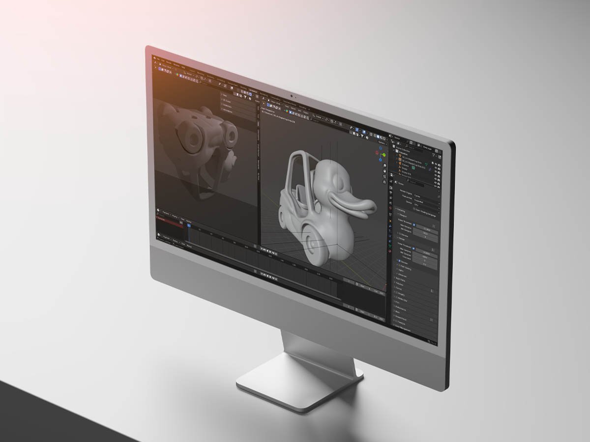 3D-Design bei Found Studios: Modell eines Enten-Autos in Blender